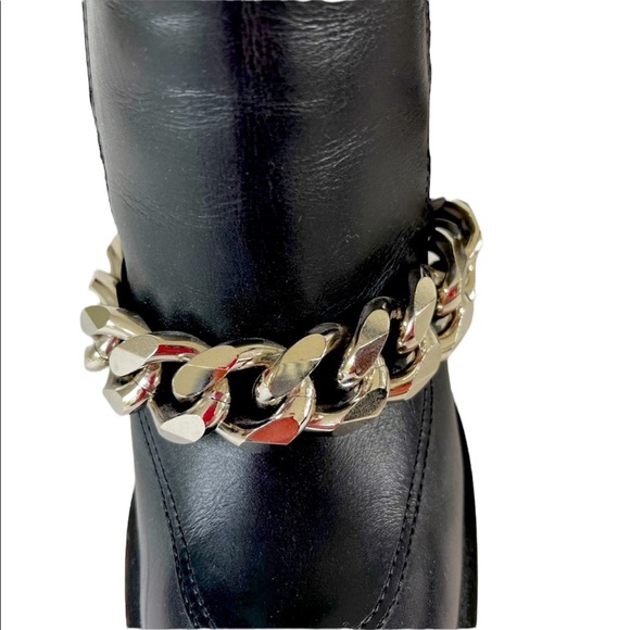 Givenchy black chain link booties with block heel and elastic side - size 37 - Picture 2 of 8